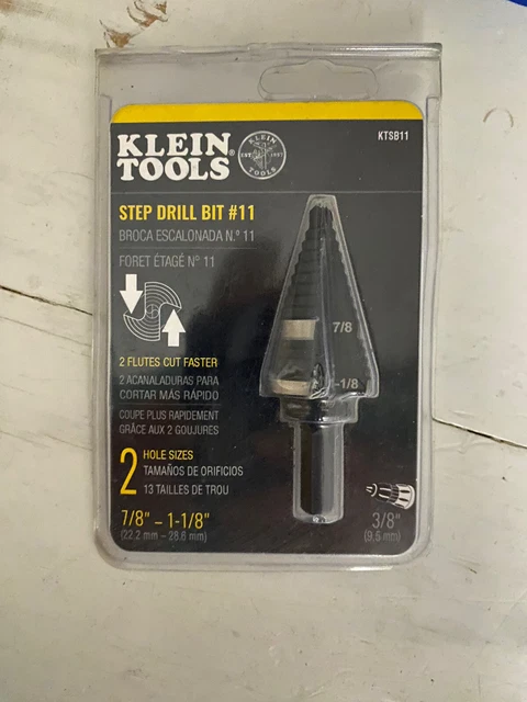 Klein Tools KTSB11 Double Fluted Step Drill Bit KTSB11 #11