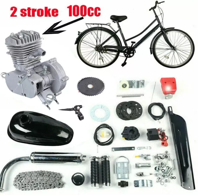 100CC Motorised Motorized Bicycle Push Bike 2-Stroke Motor Petrol Gas Engine Kit