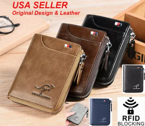 New Men Men's RFID Blocking T1 Leather Wallet Credit Card ID Durable Waterproof