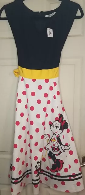 Disney Parks The Dress Shop Minnie Mouse Figaro Red Dot Women's Dress  Sz MD NWT