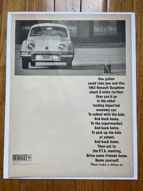 Vintage Renault Automotive Advertising Print - Archival Poster Ad 60s