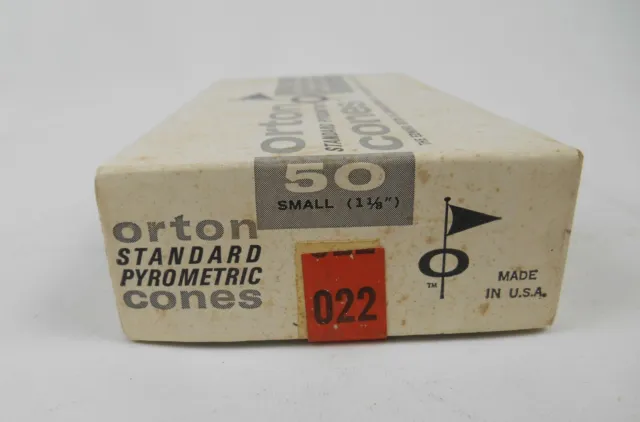 Cono pequeño pirométrico estándar Orton 022 conos 1-1/8" caja completa 50 conos