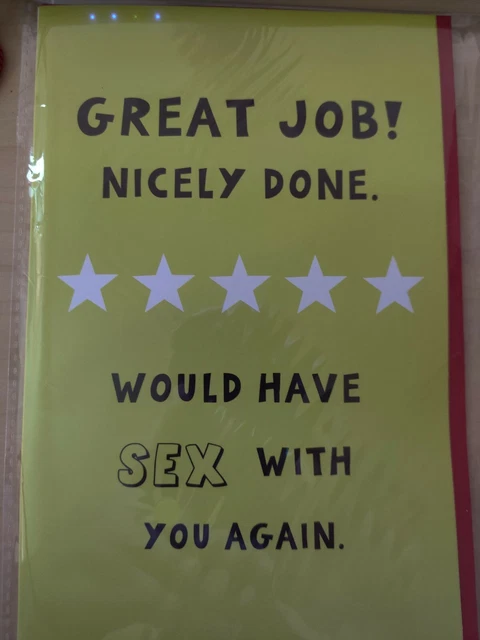 Great Job After Sex Funny, Crude Card