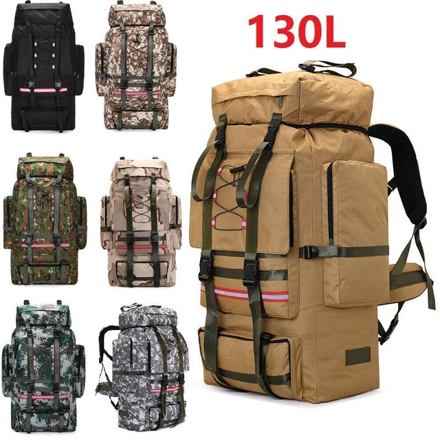 130L Outdoor Military Molle Tactical Backpack Rucksack Camping Hiking Travel Bag