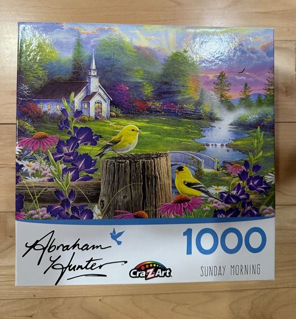 RoseArt Abraham Hunter Cork Puzzle - Cobblestone Creek 1000 Piece Jigsaw For Adults
