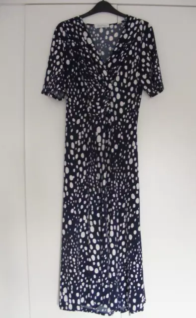 David Nieper Navy & White Dress Size 16 UK Very Good Condition