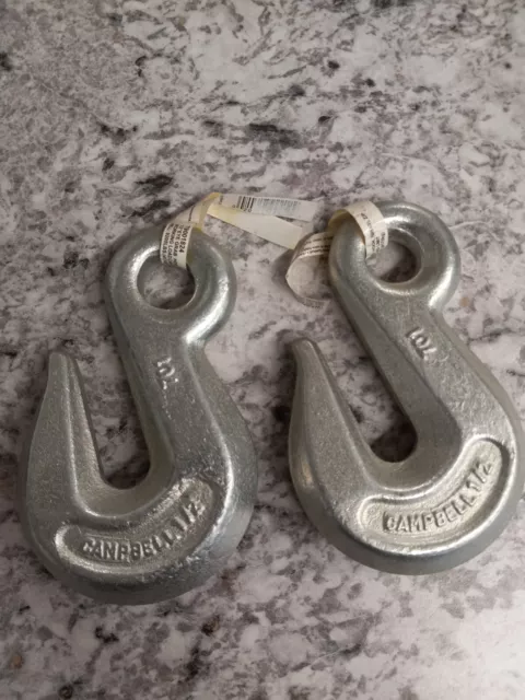 1/2" EYE CHAIN GRAB HOOK (x2)  Campbell 701 Clevis Tie Down Truck Trailer Log