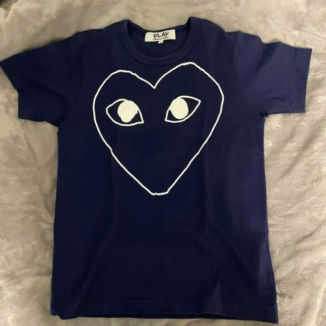 Comme Des Garcons Women's short sleeve T-shirt Navy Size L cotton Casual USED
