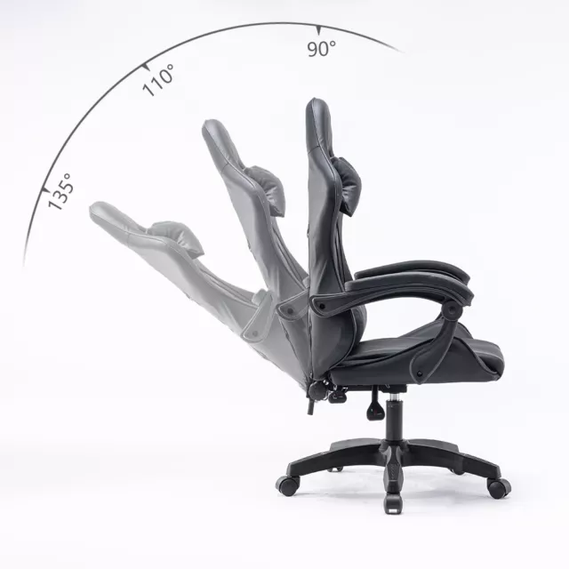 Gaming Chair Heavy Duty Reclining Ergonomic Swivel Chair with Pillow Cushion 3