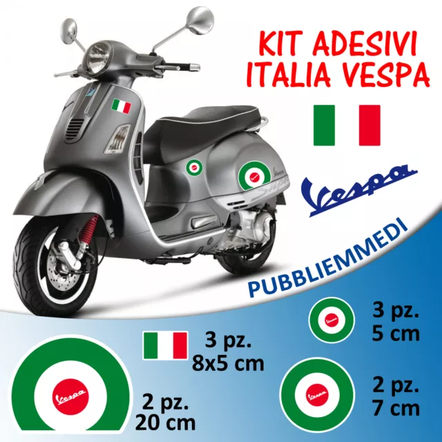 Adesivo Vespa a strisce bandiera Italiana, 72 x3 cm (3pz)