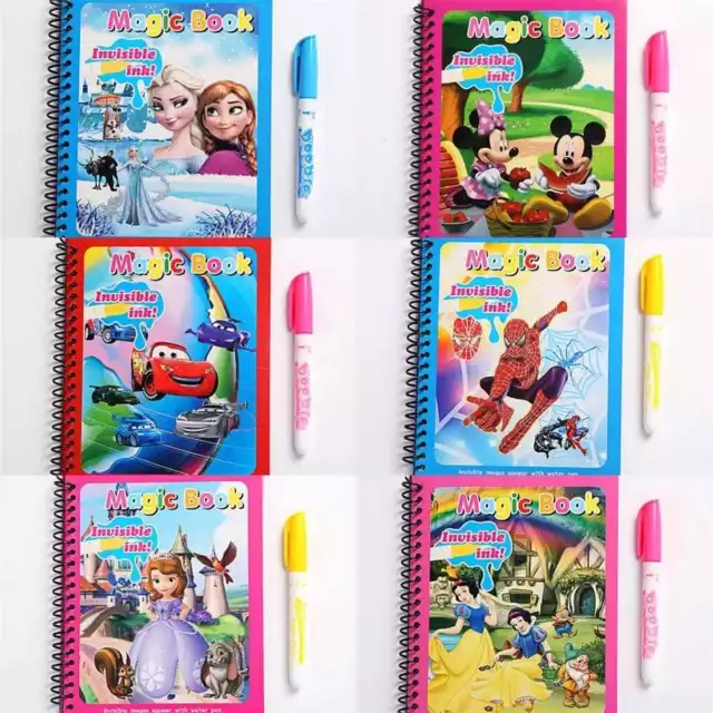 Children's Water Magic Painting Colouring Reusable Drawing Book | UK Seller