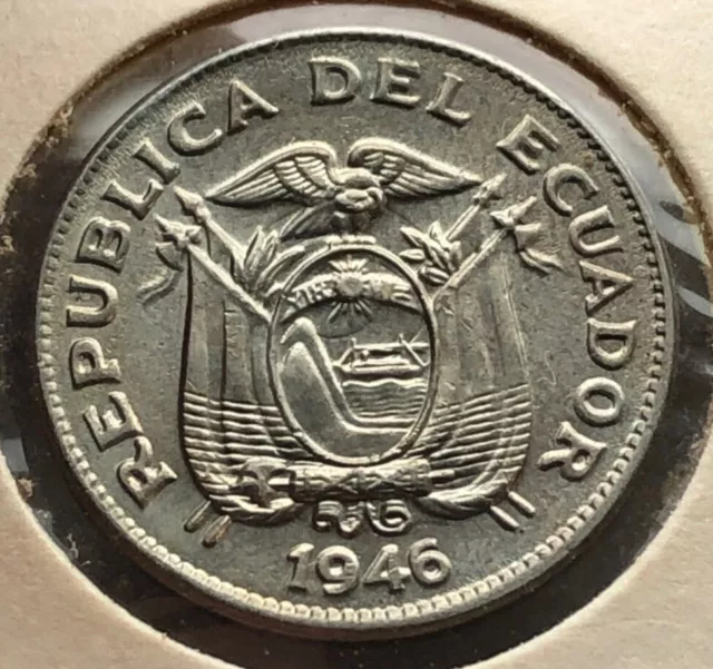 1946 ECUADOR 5 CENTAVOS - UNC - Collectible Coin 
