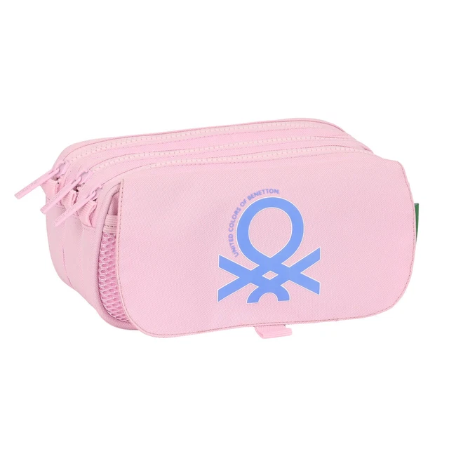 Dreifaches Mehrzweck-Etui Benetton Pink Rosa [21,5 x 10 x 8 cm]