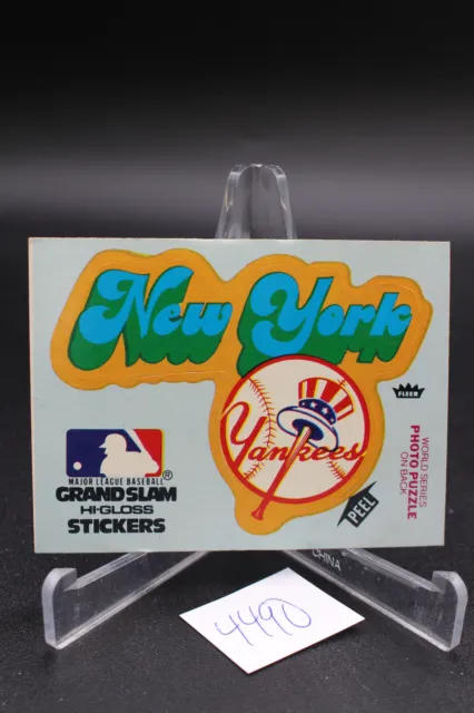 1979 Fleer Grand Slam Hi-Gloss Team Stickers NEW YORK YANKEES Team Blue