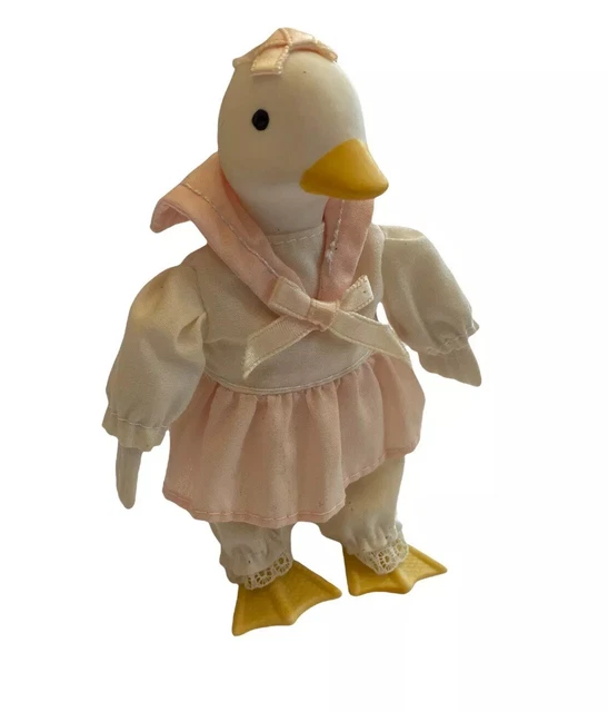 Vtg Russ Berrie Porcelain Duck Sailor girl Plush goose Easter Figure Doll Pink