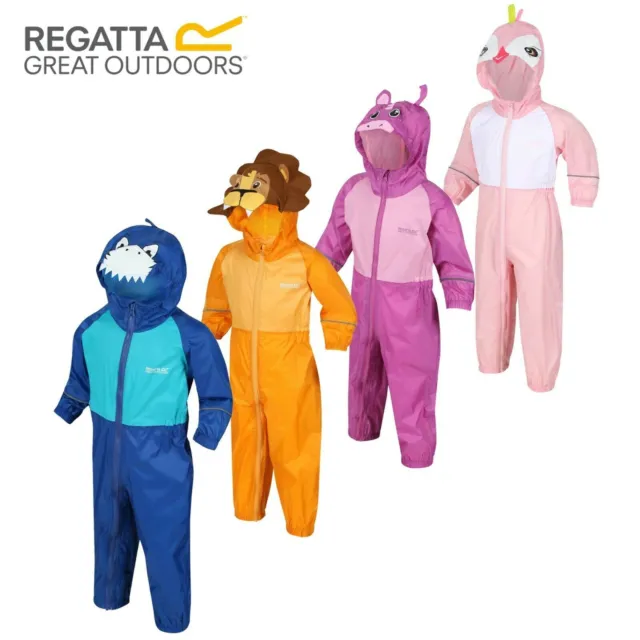 Regatta Puddle Charco Kids Boys Girls Waterproof All In One Rain Suit RRP £40