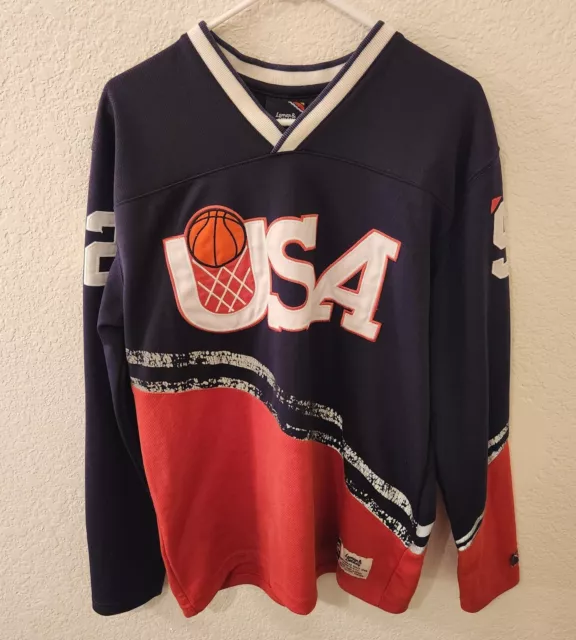 Vintage Mens Lemar & Dauley #92 USA Basketball Large Pullover Long Sleeve Shirt