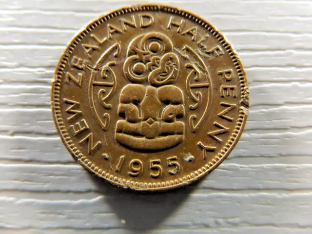 NEW ZEALAND 1955 Half Penny