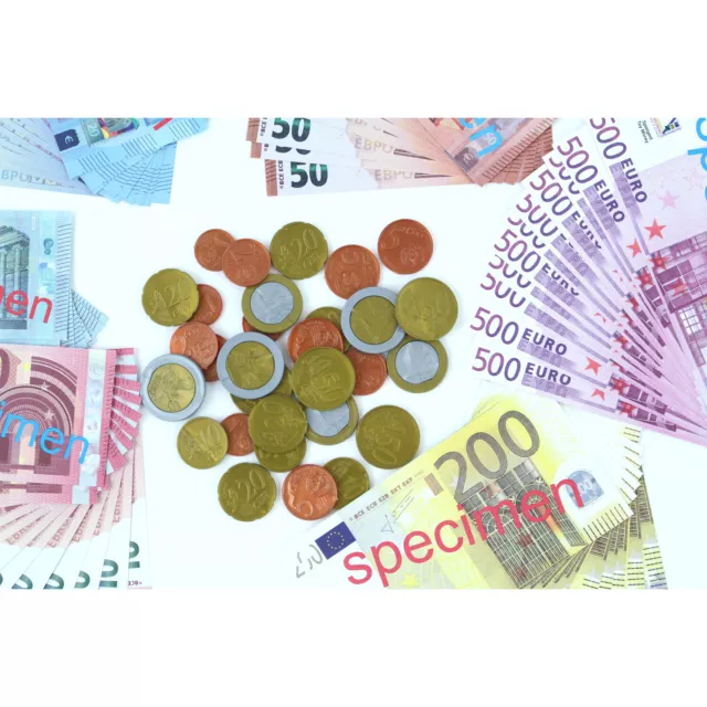 EDUPLAY 120-072 Spiel-geld für Kinder Kaufmannsladen, EURO Banknoten & Münzen, m 2