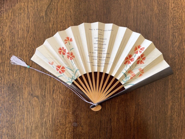 Unique 1931 Vintage Commemorative Japanese Hand Fan from M.S Chichibu Maru 