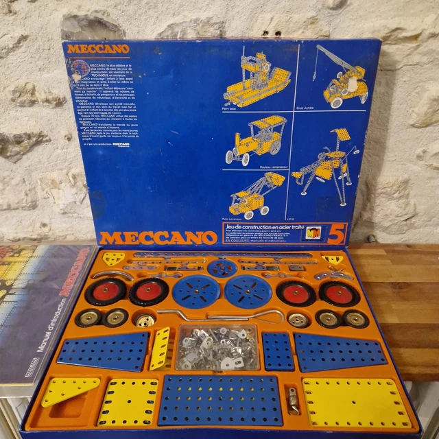 Lot MECCANO Vintage - Coffret 4 + Boîte 4A + Moteur + Manuels (Made in France) - Collection