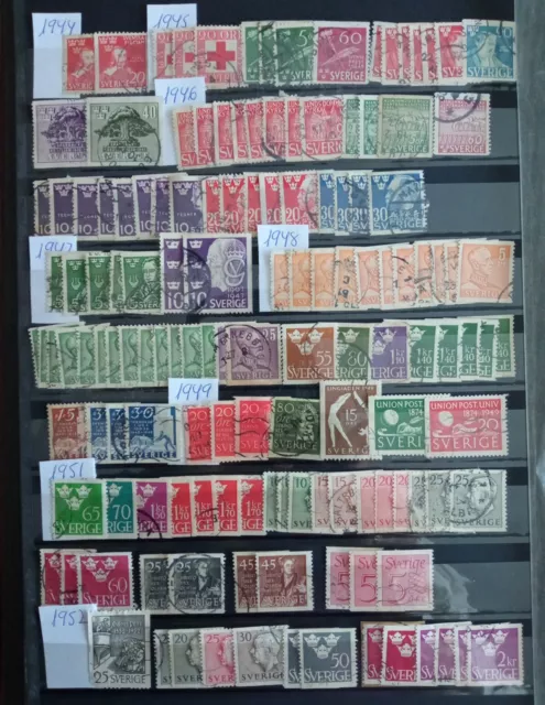 Sellos Suecia Usados 1944/1952. Lote De 140 Sellos