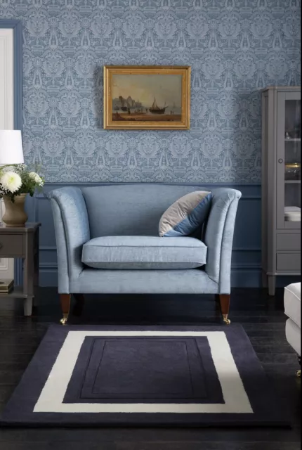 Nueva con etiquetas sofisticada alfombra azul medianoche Laura Ashley Lewes azul marino, pequeña 80 x 150 cm