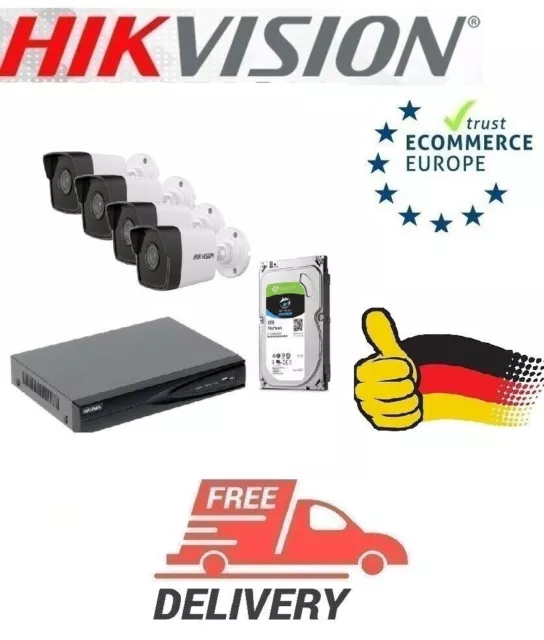 Système de sécurité Hikvision DS-7604NI-K1/4P+ IP DS-2CD1043-I F2.8. (4...