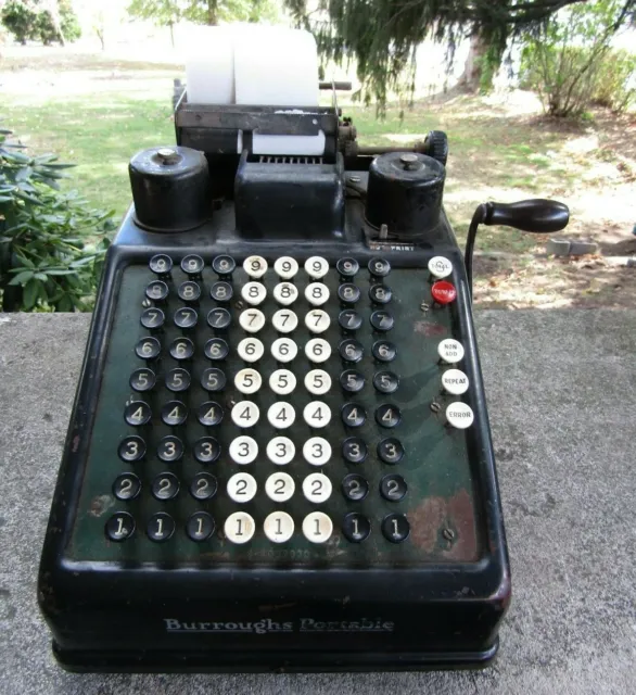 Antique or Vintage Heavy Metal Burroughs Portable Adding Machine