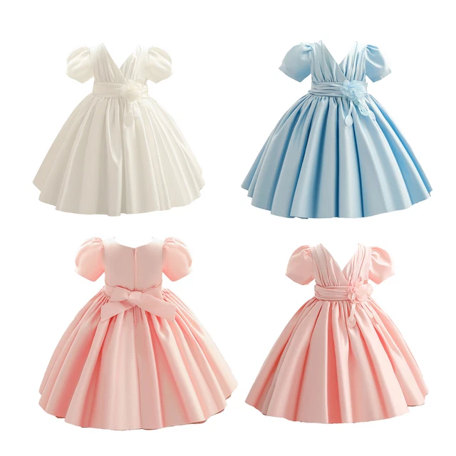 Baby Flower Girls Christening Baptism Dresses Wedding Princess Ruffle Tutu Gown