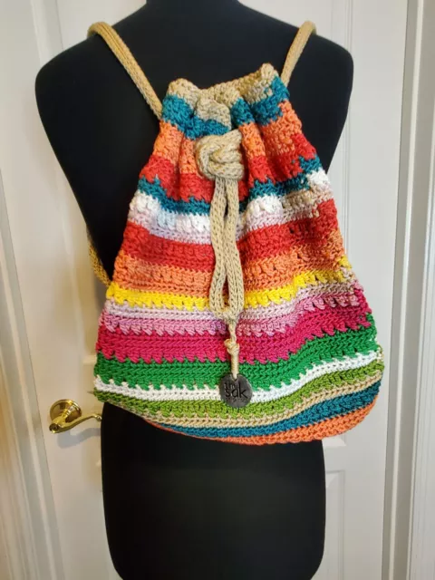 The Sak Multicolored Small Convertible Drawstring Backpack Crossbody Purse Vegan