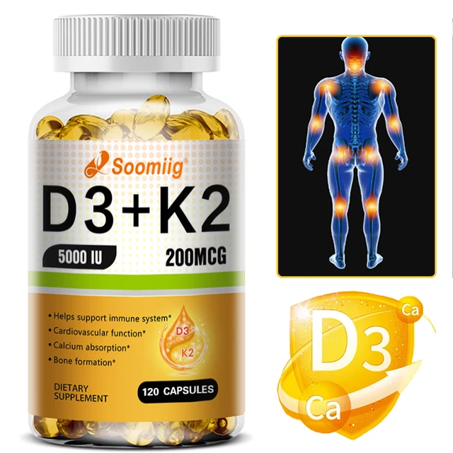 VITAMIN D3+K2 CAPSULES Strong Bones Cardiovascular Function And Joint