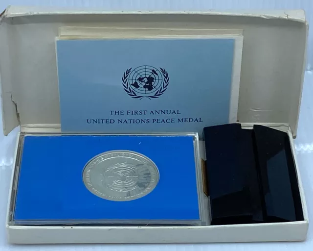 1971 US USA Franklin Mint United Nations PEACE Old Proof Silver Medal i115296 3