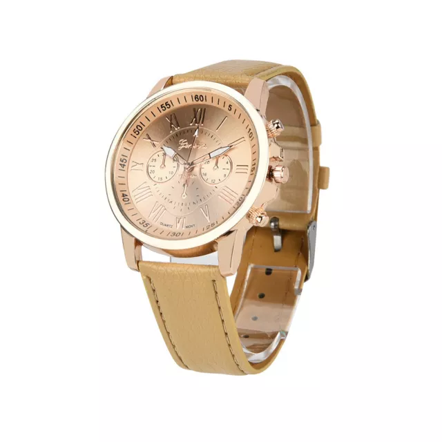 Women's  Roman Numerals Faux Leather Analog Quartz Watch