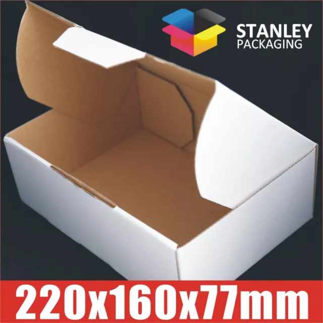 Mailing Box Diecut 220x160x77mm A5 BX1 B1 Shipping Cardboard Carton WHITE