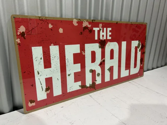 The Herald Newspaper Large Metal Sign Country Sun Weekly Times 2