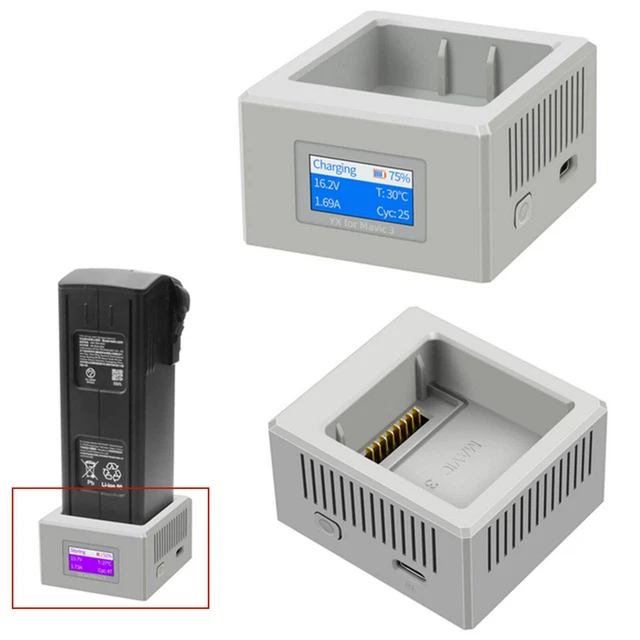 Digital LCD USB Battery Charger Fast Charger Charging Hub for DJI Mavic 3 Drone