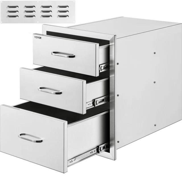 VEVOR BBQ Island / Outdoor Kitchen 18"x23" Stainless Steel Narrow Trash Drawer
