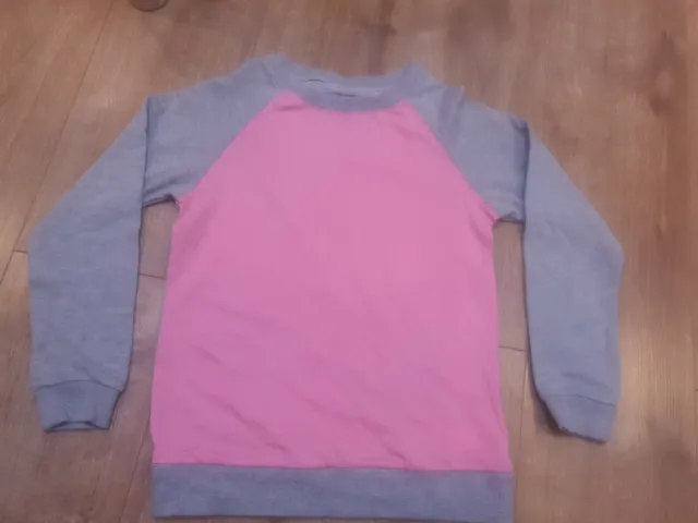 Y.d Girls Pink and Grey Blouse Top 11-12yrs