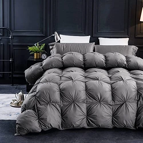 Three Geese Pinch Pleat Goose Feathers Down Comforter King Size Duvet Insert7...