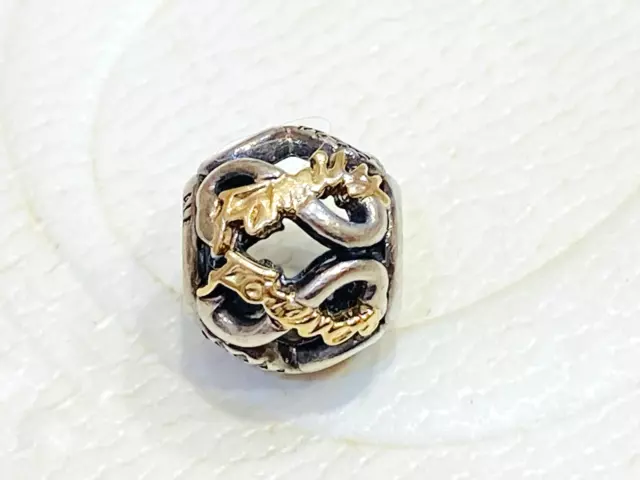 Authentic Pandora Family Forever Infinity Two Tone Gold Silver CZ Charm 791525