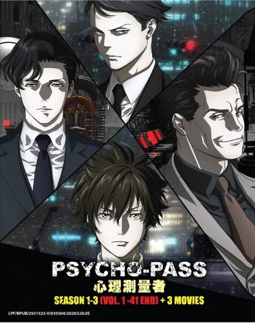 DVD Anime Psycho-Pass Series Staffel 1+2+3 (1-41 Ende) + 3 Filme, englische...
