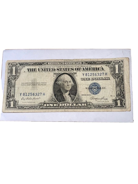 Series 1935 E Blue Seal $1.00 One Dollar Silver Certificate Note Crisp