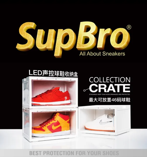 SupBro LED Sound Control Side Open Shoe Display Box S (1 set of 2 crates)