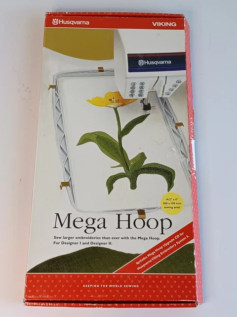 Husqvarna Viking MEGA HOOP #4126255-02 con CD de actualización ~ usado
