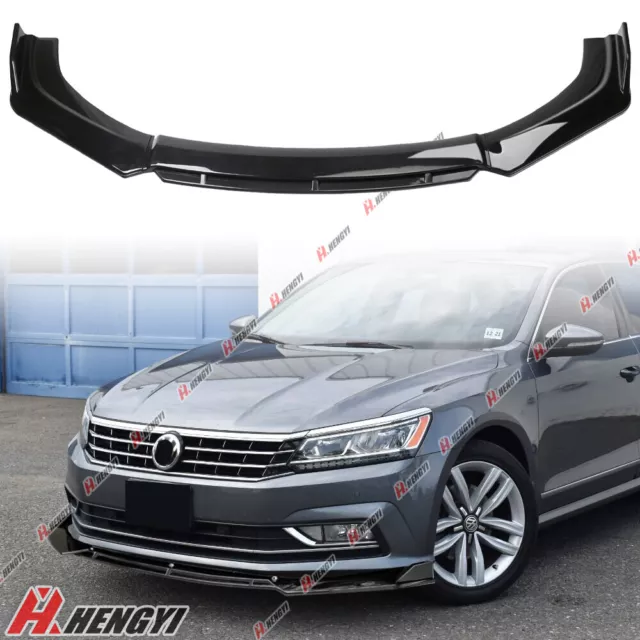 Pour VW Passat B7 B8 2010-2019 ABS Spoiler Avant Lèvre Tasse Noir Brillant