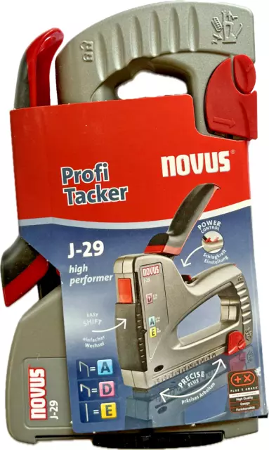 Novus Handtacker Metall Tacker J-29 für Tackerklammern A D 6-14mm Nägel 030-0432 2