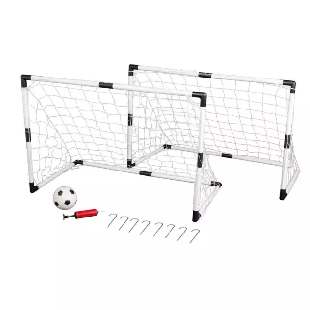 Mini Fußballtor 2 Tore 1 Ball Pumpe Fußball Netz Torwand Goal Set Fussballtor 2x