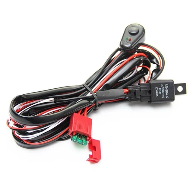 Kit Cablaggio Per Barra LED MICTUNING 180W – Relè 40A, Fusibile, Interruttore ON/OFF, Cavo 3m, Universale Per Luci Da Lavoro E Fuoristrada