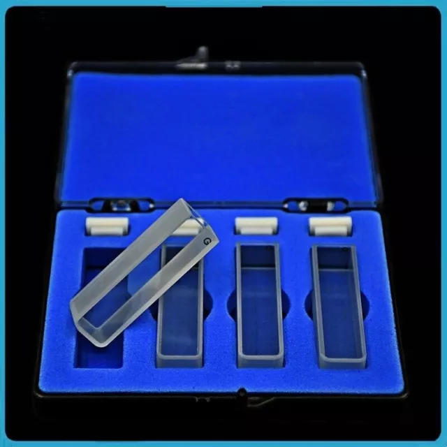 Glass Cuvette Liquid Sample Cell Light Absorption Frit Sintering 4pcs 3.5ml 10mm